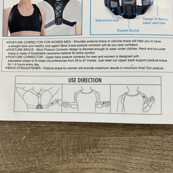 Men Women Back Posture Corrector Support Upper Shoulder Brace Belt Pain Relief - Picture 7 of 7